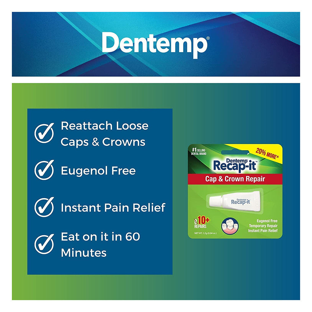 Dentemp Recapit Loose Cap and Crowns Repair, 1 Gm